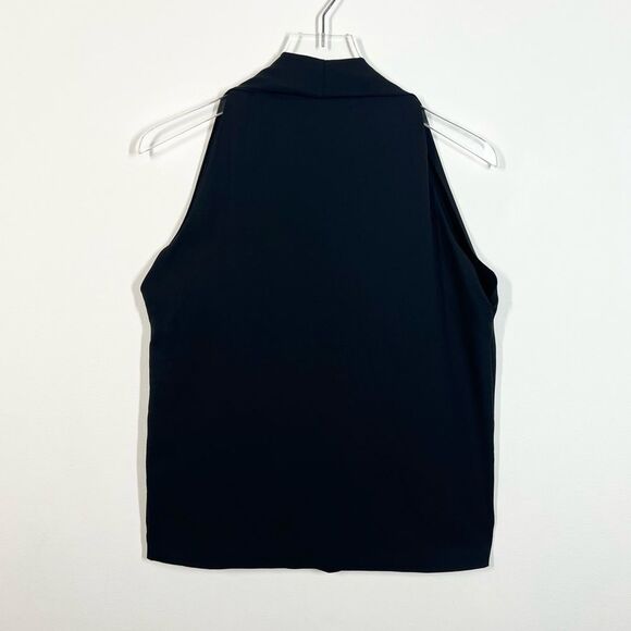 DVF Diane Von Furstenberg Women’s Size Small Black Reagan Draped Sleeveless Top - Picture 5 of 12